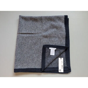 NWT White + Warren 100% Cashmere Dotted Baby Blanket Deep Navy Combo 34'' x 36''